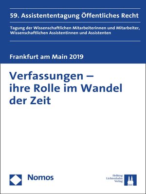 cover image of Verfassungen--ihre Rolle im Wandel der Zeit